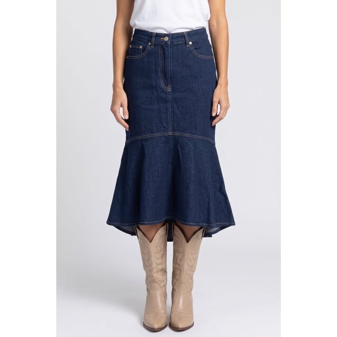 ARKET Jaipur Denim Skirt Blue Größe: 36 | Midiröcke Outlet | Damen | Blau