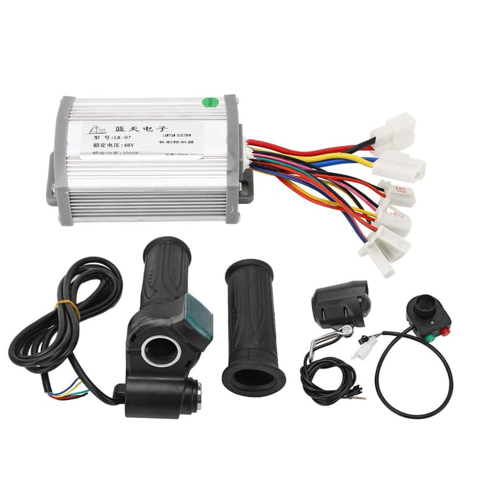 48V 1000W Geborstelde Motorcontroller met Draaigashendel Sleutels Voorlichtschakelaar Kit voor gray