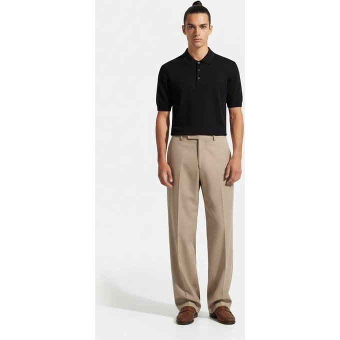 AllSaints Rowan Ss Polo Washed Black Größe: M | Poloshirts Outlet | Herren | Schwarz