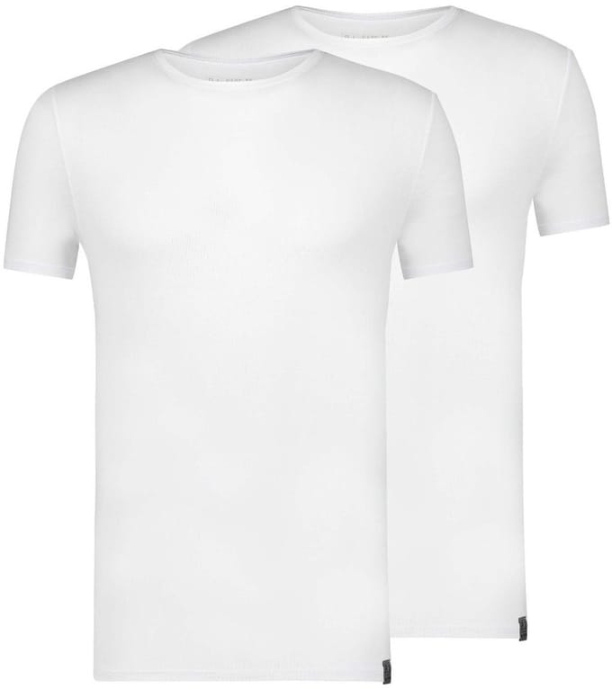 RJ Good Life Lisbon 2-Pack Heren T-shirt Ronde Hals Wit M