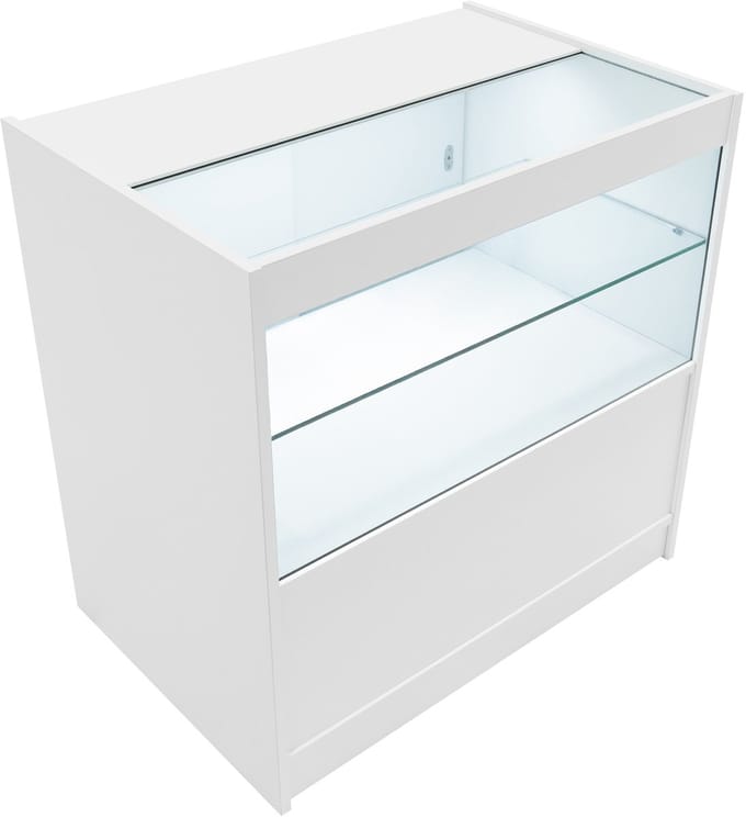 C900 led winkelbalie - wit - 90x60x90 cm - 3-laags planken
