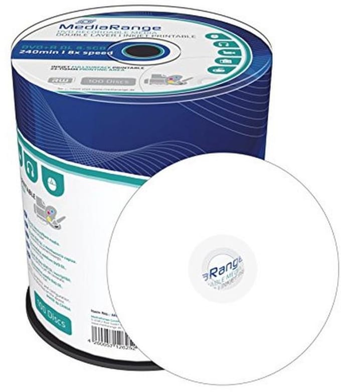 Lege dubbellaagse DVD's 8,5 GB - 100 stuks herschrijfbaar voor gegevensarchivering