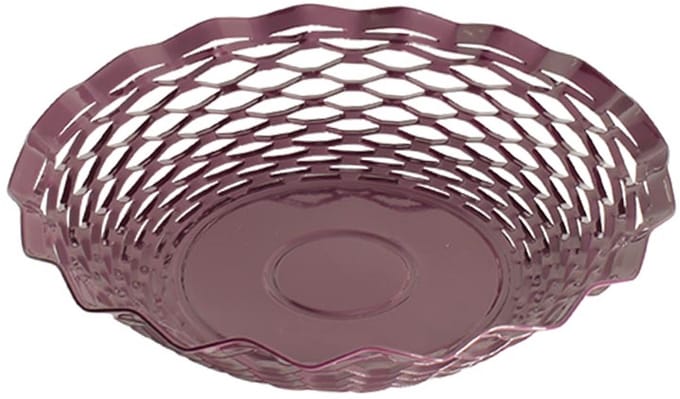 Broodmandje van RVS - Vintage - Rond - Paars - Ø 24 x H 5 cm
