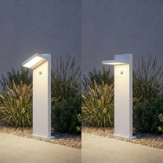Lucande LED tuinpadverlichting Silvan, wit, 65 cm, sensor, IP54