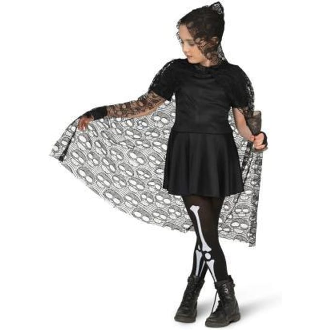 Cape zwarte kant One Size Feestkleding