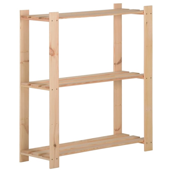 vidaXL - Opbergrek - 3-laags - 80x28,5x90 - cm - massief - grenenhout