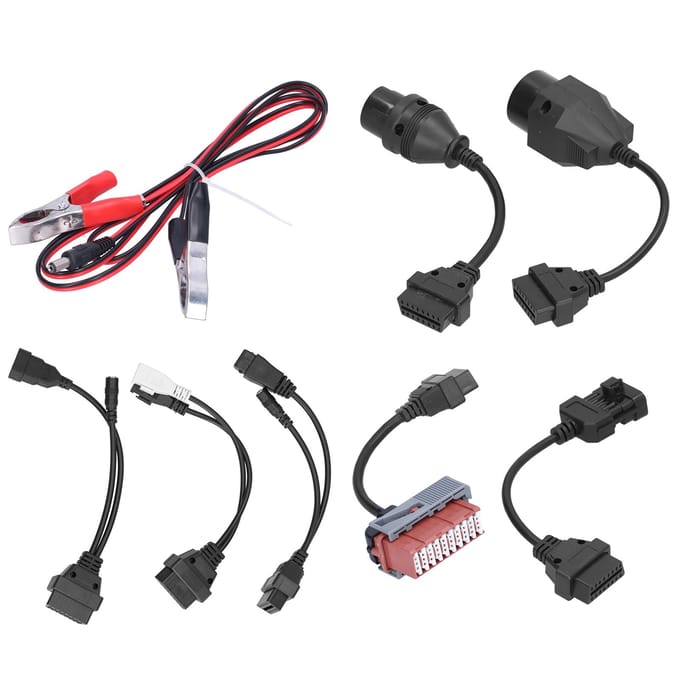 8 stuks Volledige Set Autokabels OBD Diagnostische Lijn Stroomkabel Kit Diagnose Adapter Converter black
