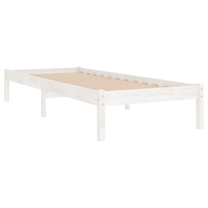 vidaXL - Bedframe - massief - grenenhout - wit - 100x200 - cm