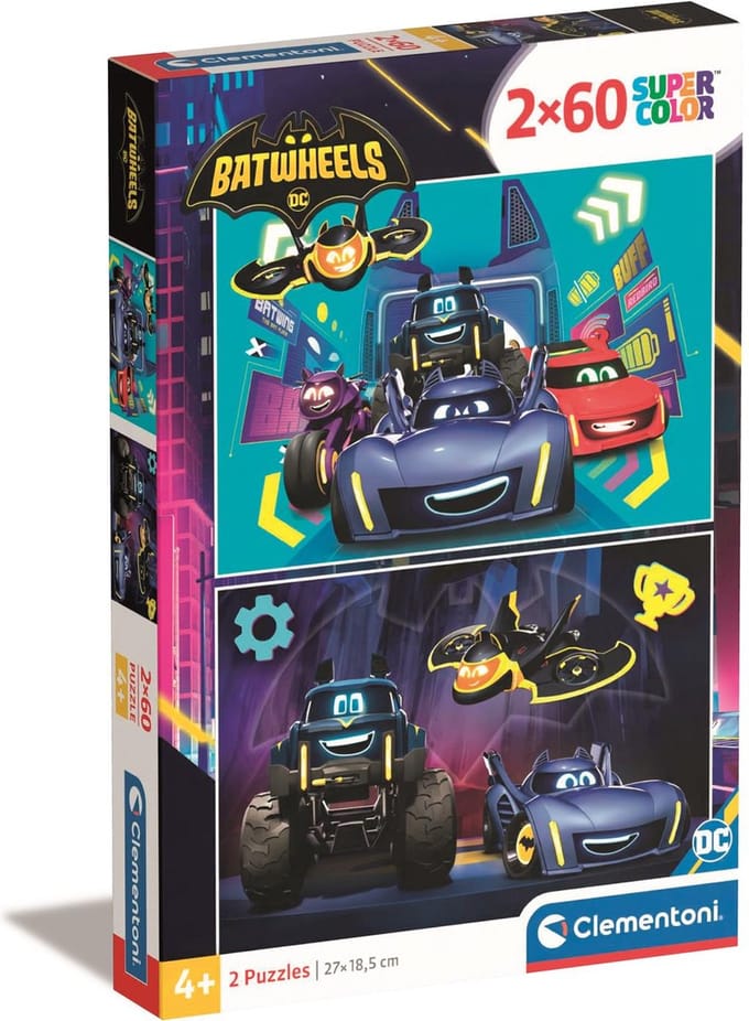 Clementoni - Puzzel - 2x60 Stukjes - Batwheels - Puzzel Voor Kinderen - Vanaf 4 Jaar