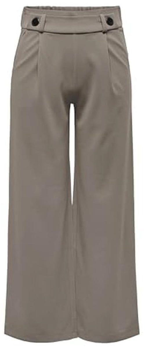 Dames stoffen broek met brede pijpen en stretchaandeel