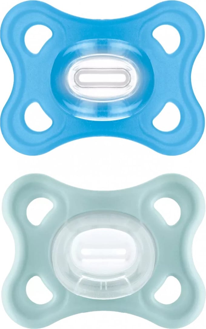 Sucettes-MAM Comfort 2 Sucettes Silicone 2 à 12 Mois (Couleur : Bleu)