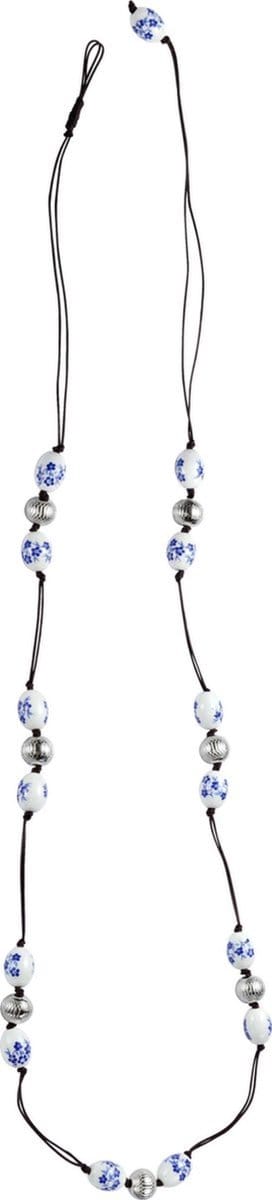 Behave - Lange ketting met delftsblauwe kralen - 110 cm