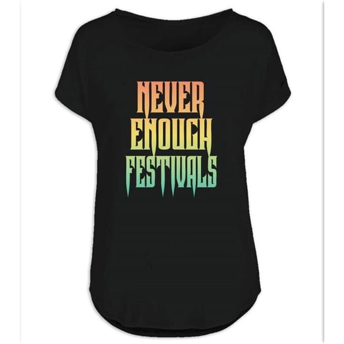 Sprüche - Fun T-shirt - Never Enough Festivals - S tot L - voor Vrouwen - zwart