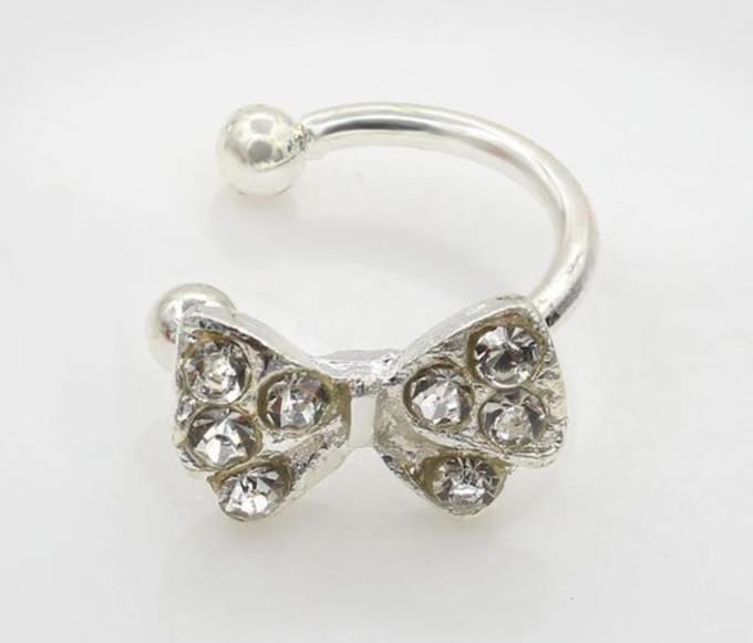 Strik ear cuff | zilver gekleurd