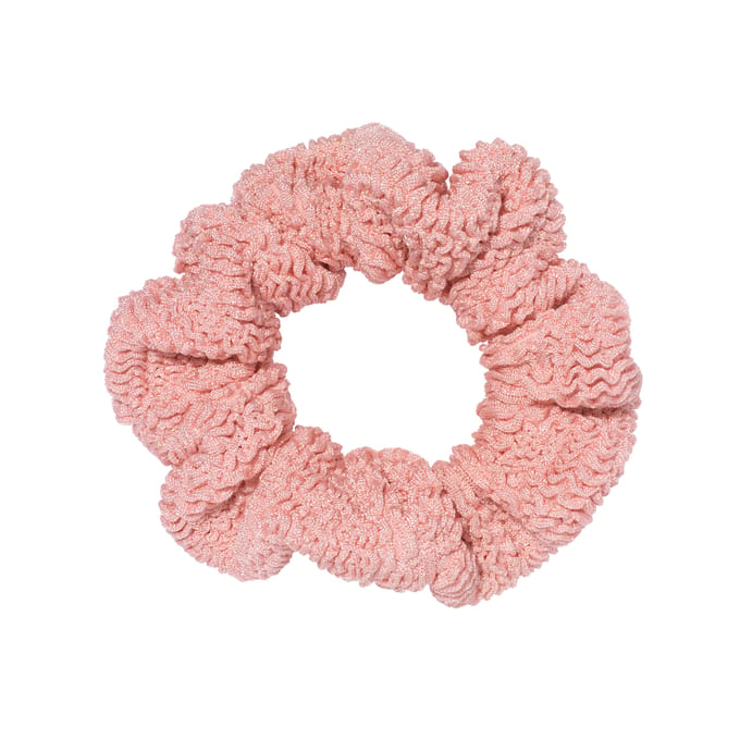 Hunza G Original Crinkle™ Scrunchie In Metallic Dusty Pink