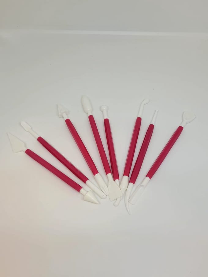 Jumada's - 16 Cm Modelleerset - Roodwit - 8-delig - Patisse