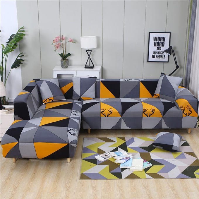 Housse de canapé élastique extensible pour salon Housse de canapé 1/2/3/4 places Housse de canapé extensible en forme de L 1seat 90-140cm gray