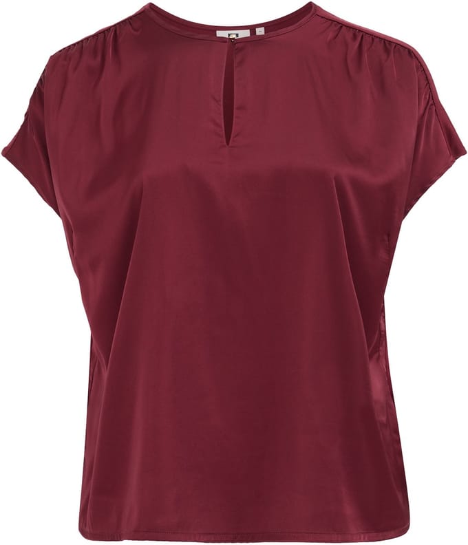 WE Fashion Dames jersey top met satijnlook - Curve