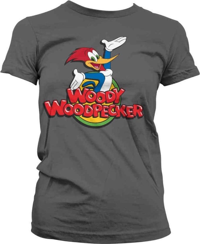 Woody Woodpecker Dames Tshirt -M- Classic Logo Grijs