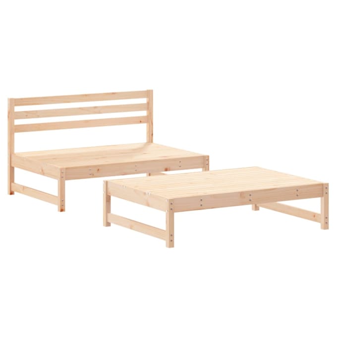 vidaXL - 2-delige - Loungeset - met - kussens - massief - grenen