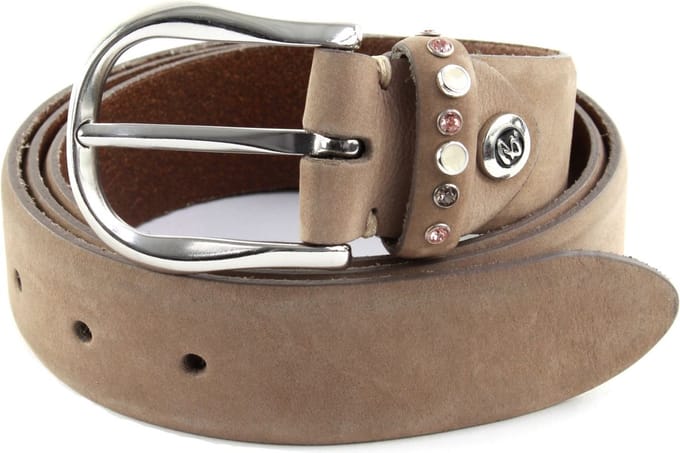 b.belt Leren Riem Anne Belt W75 Taupe Grey Bruine