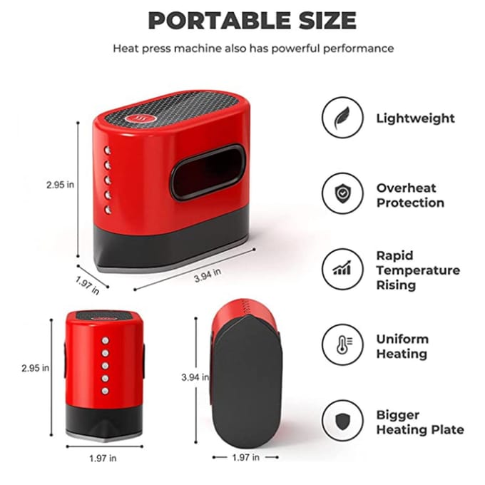 Warmtepersmachine voor T-shirts Kleine mini-ijzeren overhemdafdrukken EU Plug red