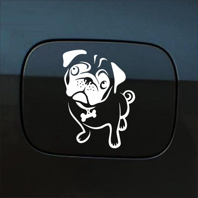 Bumpersticker - Hond - 15 X 10 - Wit