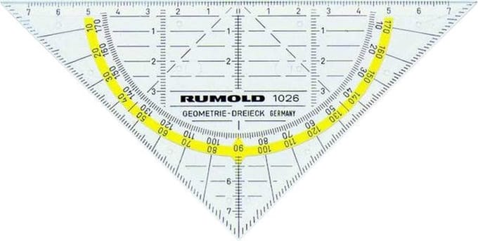 Geodriehoek Rumold 1026 160mm transparant | 10 stuks