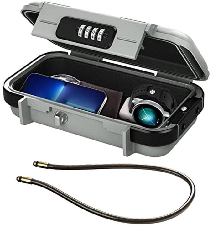Draagbare kluis met cijfercode - Veiligheidsbox voor outdoor, reizen, strand en camping, waterdichte sleutelkluis