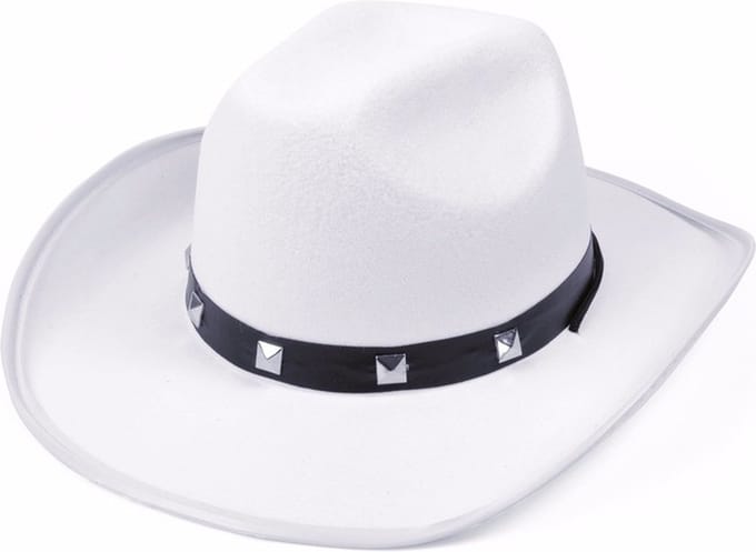 Witte cowboy hoed met studs
