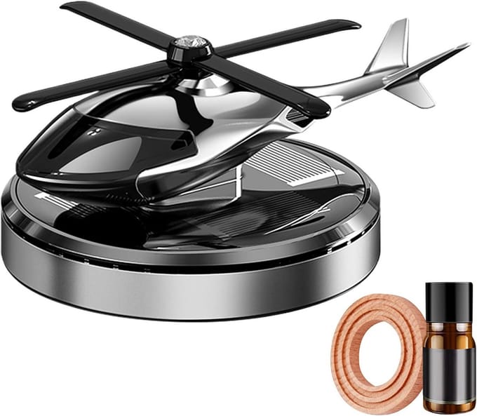 Zonne-energie Auto Luchtverfrisser met Roterende Ventilator in Helikopterontwerp