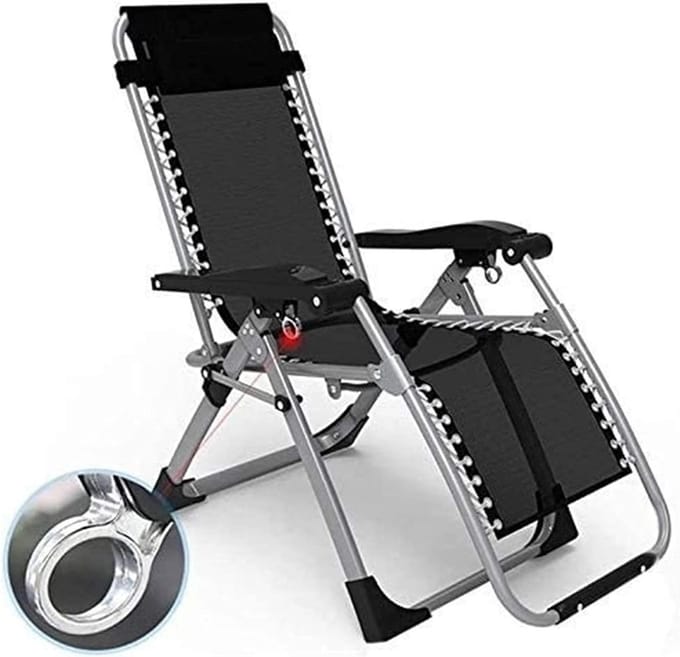 Klapstoel Lounge Stoel - Vouwstoel Recliner - Buiten Ontspannen - Zero Gravity Effect - 150 Kg - Effengekleurd