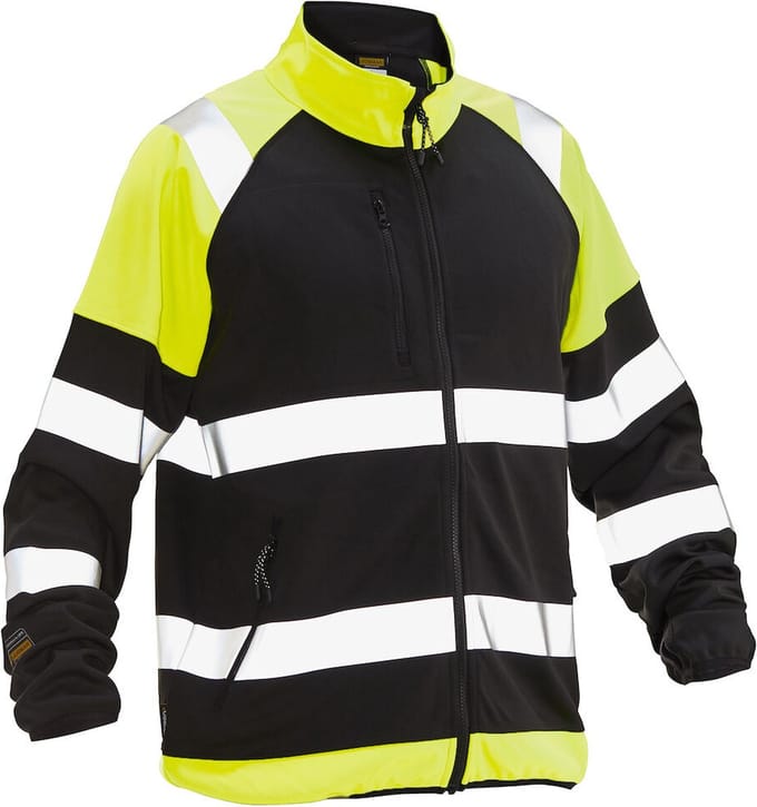 Jobman 5127 Hi-Vis Softshell Light Jacket 65512755 - Zwart/HV Geel - L