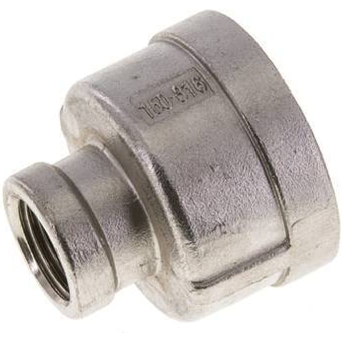 1 1/4'' NPT x 1/2'' NPT RVS Ronde Sok 16 Bar
