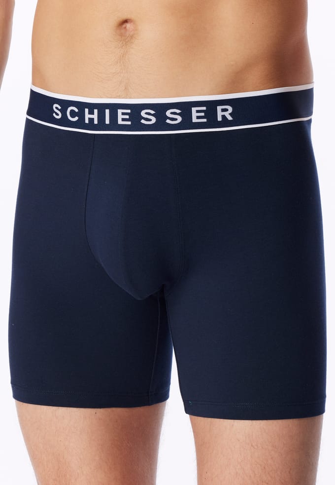 Schiesser 3PACK Long-Shorts - 95/5 Multipacks - Onderbroek Heren donkerblauw