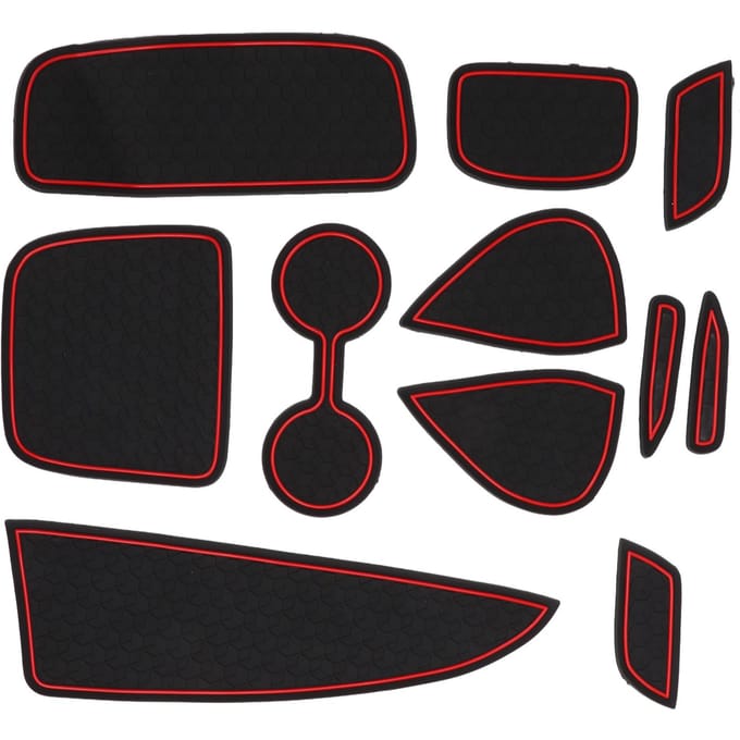 11 stuks middenconsolematten van PVC, antislip, vervangingsset voor Yaris 2020?2021 black