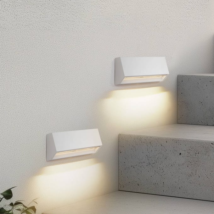 Lindby LED buiten wandlamp Appeso, breedte 22 cm, set van 2