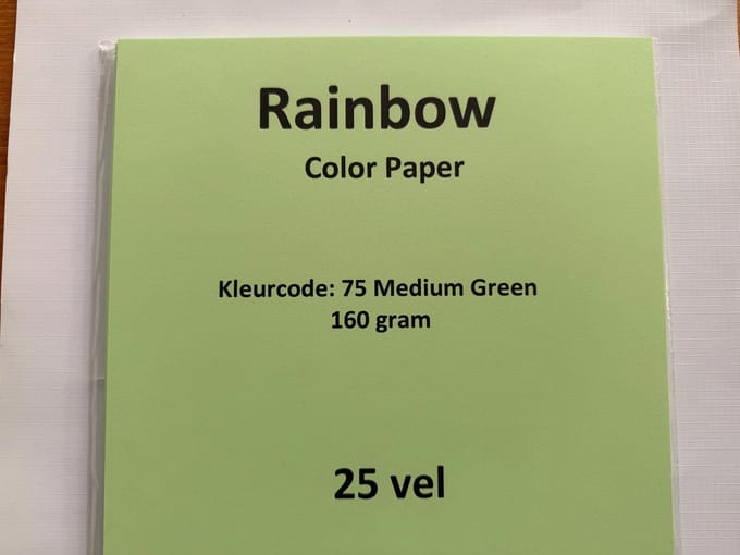 Rainbow kl-75 medium groen 25 vel 160 gram papier