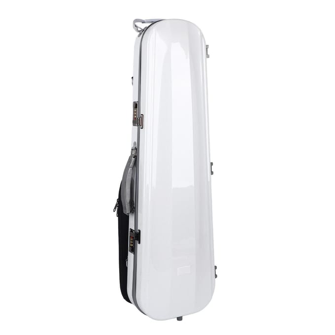 4/4 Vioolkoffer Witte Koolstofvezel Viool Opbergdoos met Cijferslot Hygrometer Schouderband white