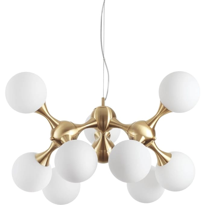 Ideal Lux Nodi hanglamp 9-lamps messing/wit