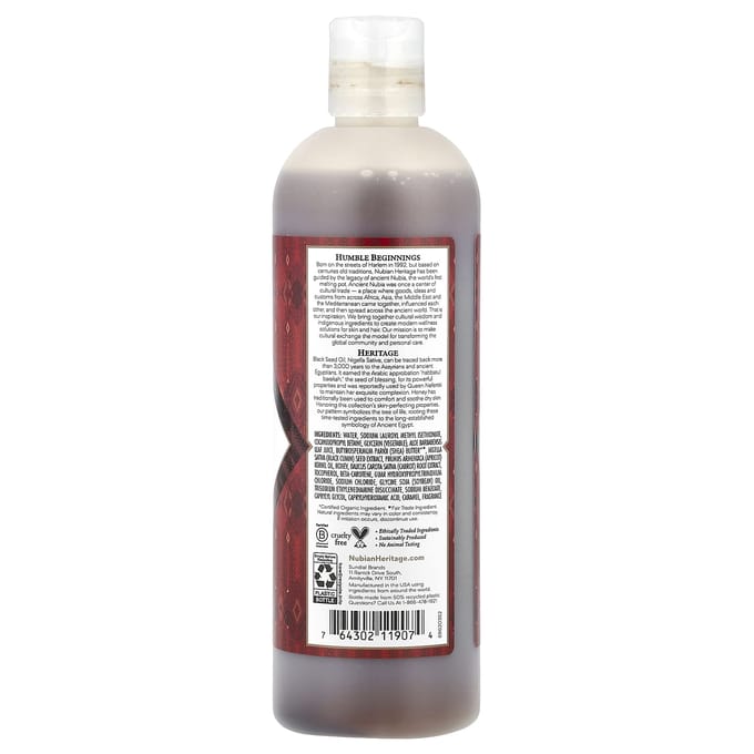Nubian Heritage, Body Wash, Honey & Black Seed, 13 fl oz (384 ml) white