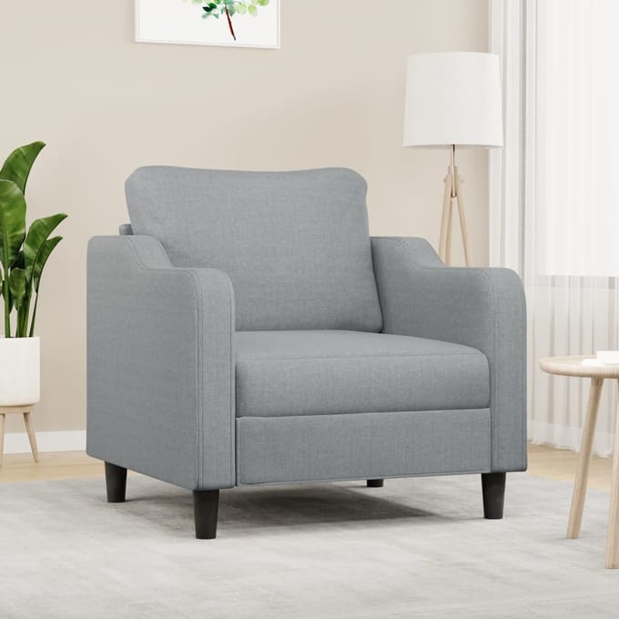vidaXL Fauteuil 60 cm stof lichtgrijs
