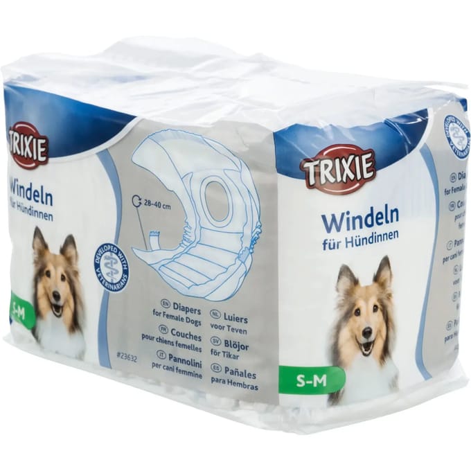 Trixie luiers voor teefjes maat S-M tailleomvang 28-40cm (12-Pack)
