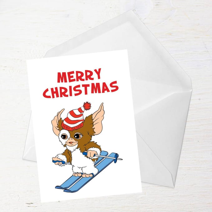 Gremlins Merry Christmas Skiing Greetings Card - Giant Card