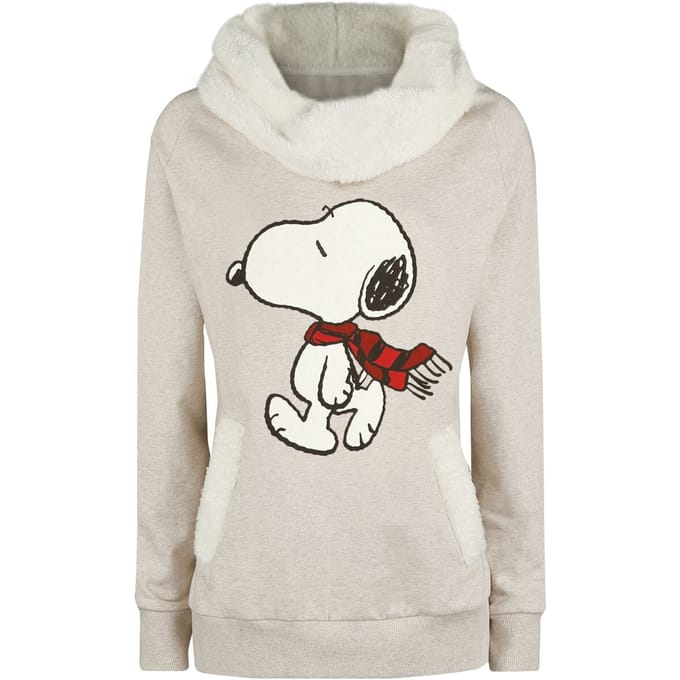Peanuts Sweatshirts - Snoopy Winter - S tot XXL - voor Vrouwen - beige gemêleerd