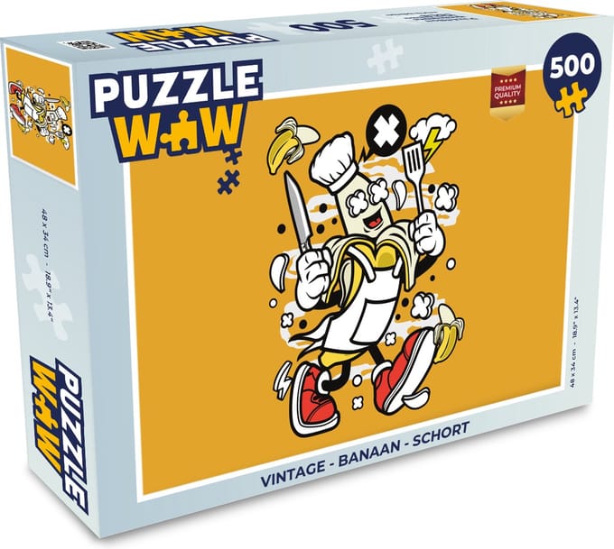 Puzzel Vintage - Banaan - Schort - Legpuzzel - Puzzel 500 stukjes