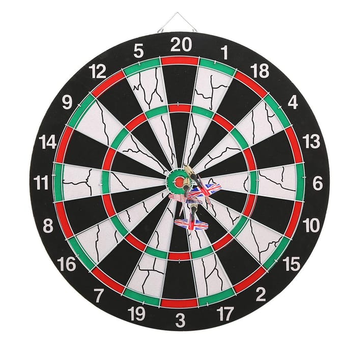 Cible de fléchettes floquée double face Set de fléchettes Jeu de cible pour KTV Divertissement de loisirs white