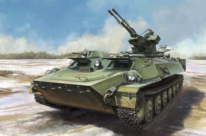 Trumpeter Modelbouwpakket Militaire voertuigen - 09618 MT-LB with zu-23-2 Plastic - 1:35 - Modelbouw