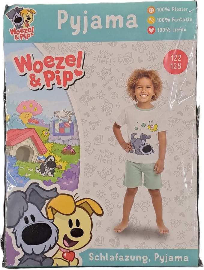 Woezel en Pip Pyjama Groen Maat 122-128