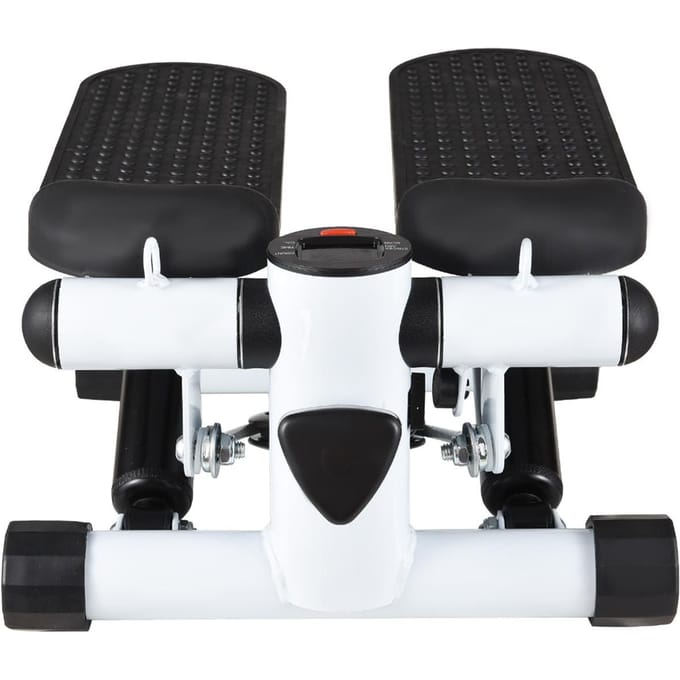 Mini-stepper voor thuisoefeningen met weerstandsbanden LCD-display Capaciteit 100kg Trapstepper BlackWhite